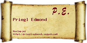 Priegl Edmond névjegykártya